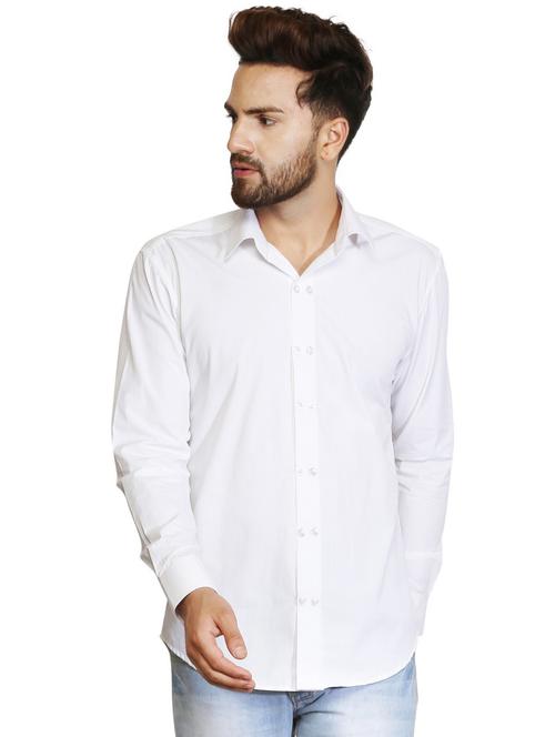 white cotton casual shirt - 15730293 - Standard Image - 1