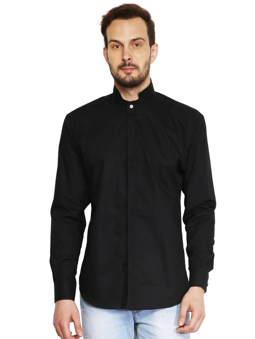 black cotton casual shirt - 15730297 - Zoom Image - 1