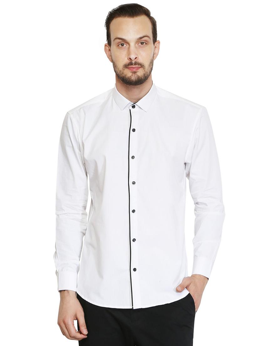 white cotton casual shirt - 15730301 - Zoom Image - 1
