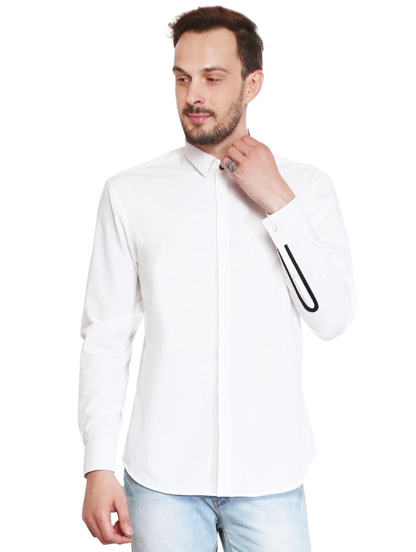 white cotton casual shirt - 15730302 - Zoom Image - 1