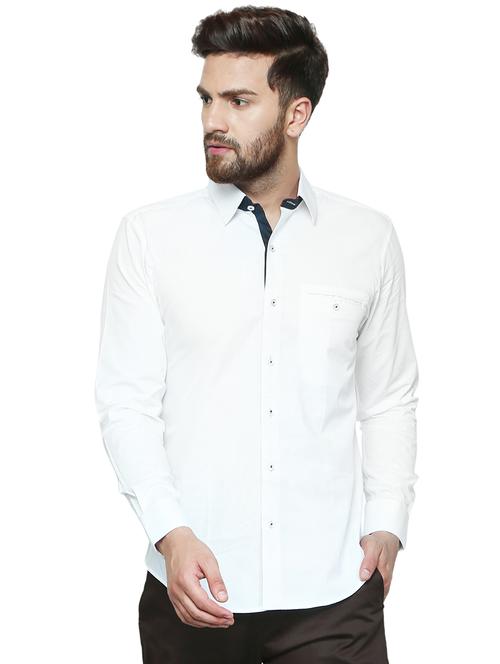 white cotton casual shirt - 15730303 - Standard Image - 1