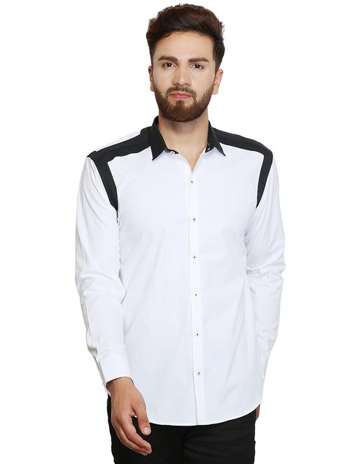 white cotton casual shirt - 15730305 - Standard Image - 1