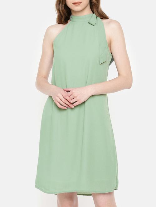 tie up neck a-line dress - 15730312 - Standard Image - 1