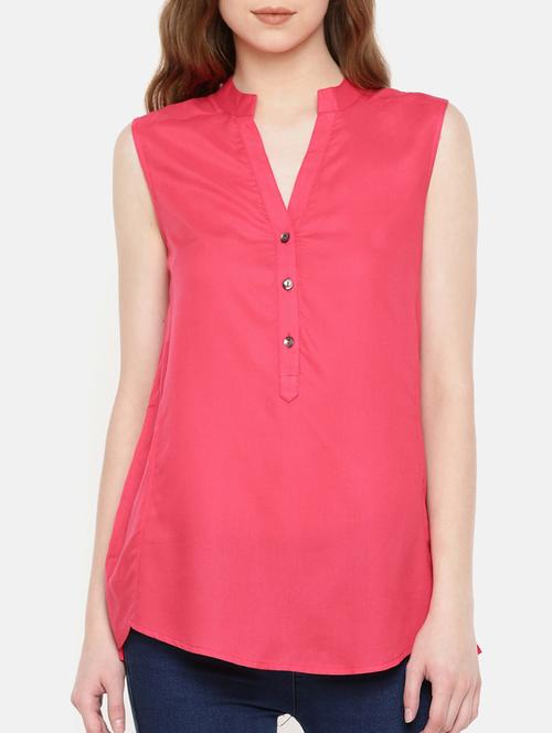 button detail sleeveless tunic - 15730316 - Standard Image - 1