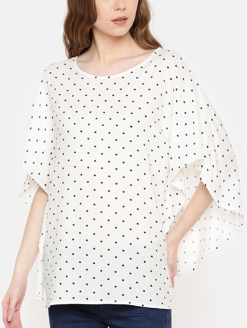 flared sleeved heart print tunic - 15730324 - Zoom Image - 1
