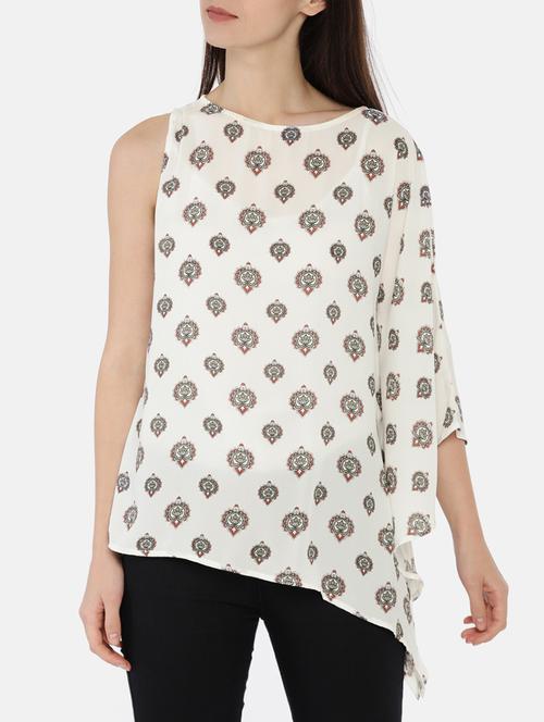 single flared sleeved asymmetric top - 15730328 - Standard Image - 1