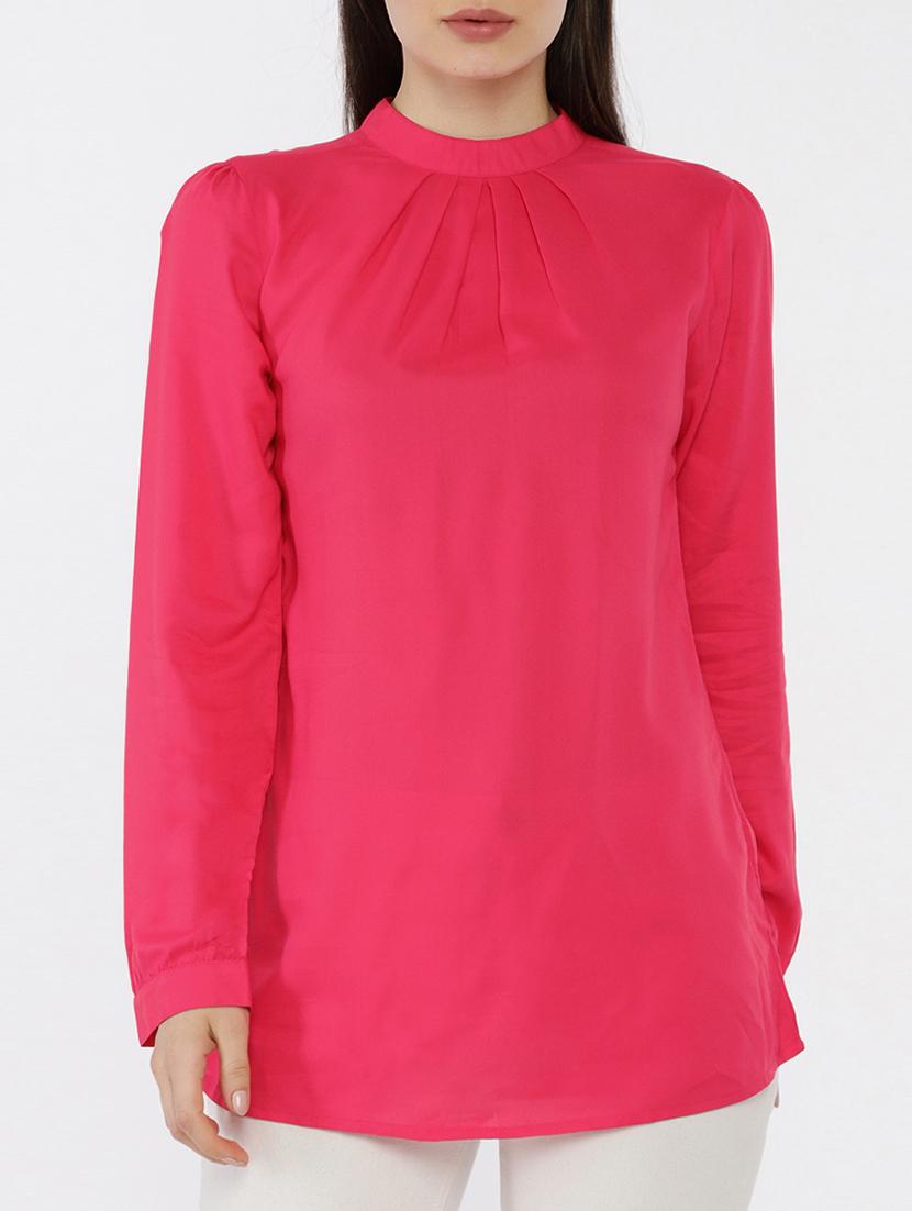 pleated mock neck tunic - 15730331 - Zoom Image - 1