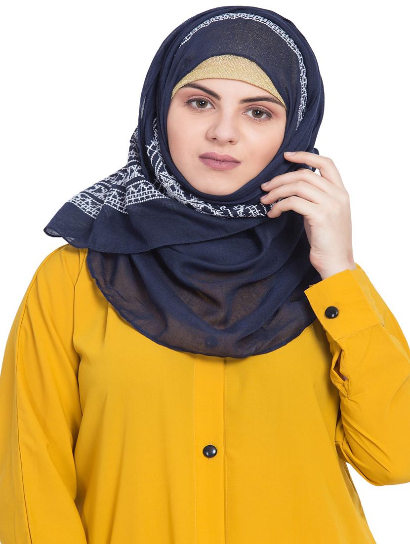 blue cotton stole - 15730370 - Zoom Image - 1