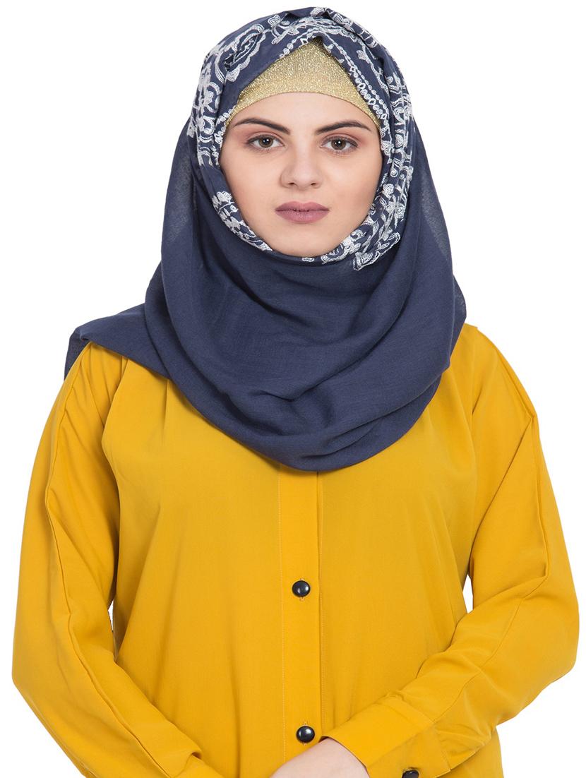 blue cotton stole - 15730371 - Zoom Image - 1