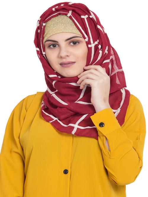 red cotton stole - 15730372 - Standard Image - 1