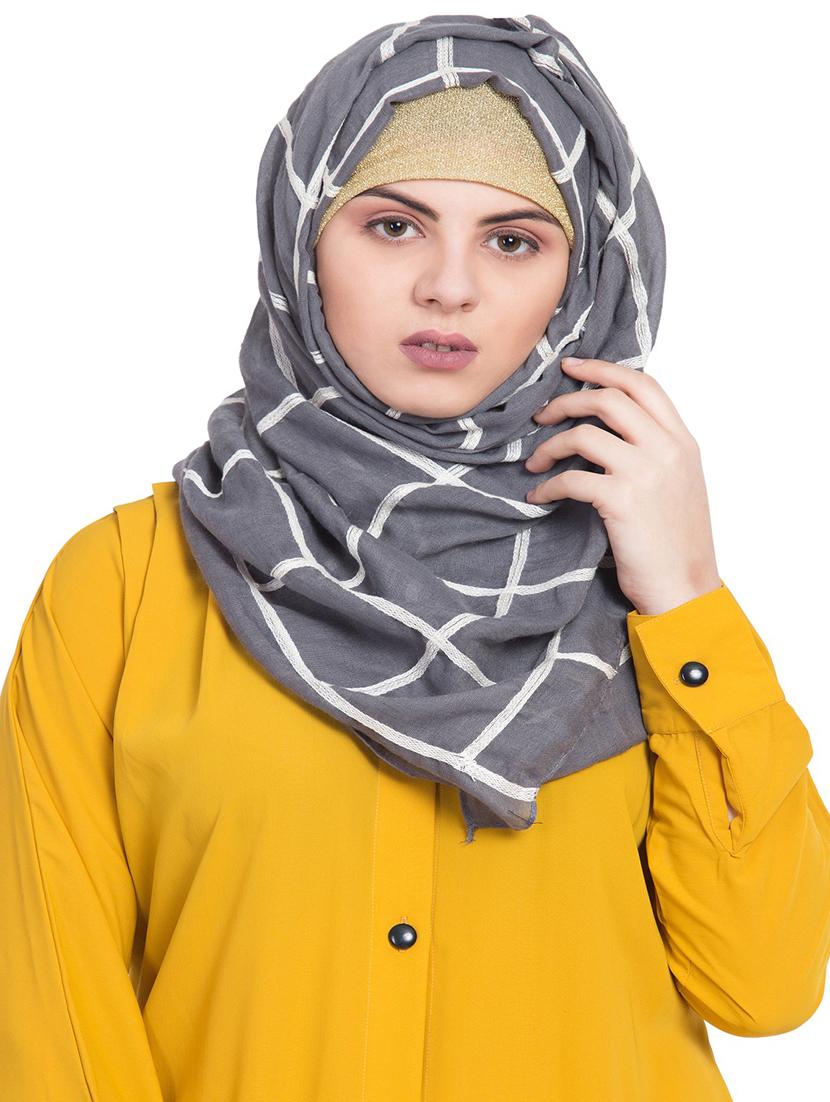 grey cotton stole - 15730373 - Zoom Image - 1