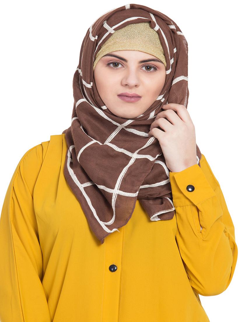 brown cotton stole - 15730374 - Zoom Image - 1