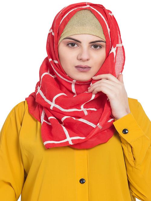 red cotton stole - 15730377 - Standard Image - 1