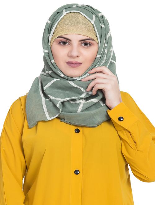 green cotton stole - 15730379 - Standard Image - 1