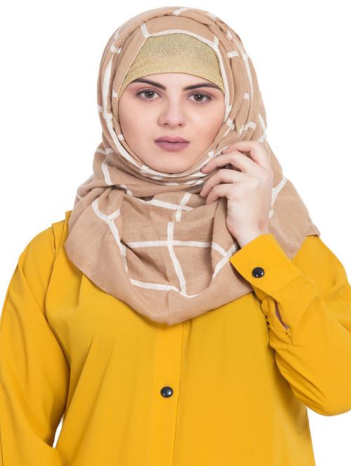 brown cotton stole - 15730383 - Standard Image - 1