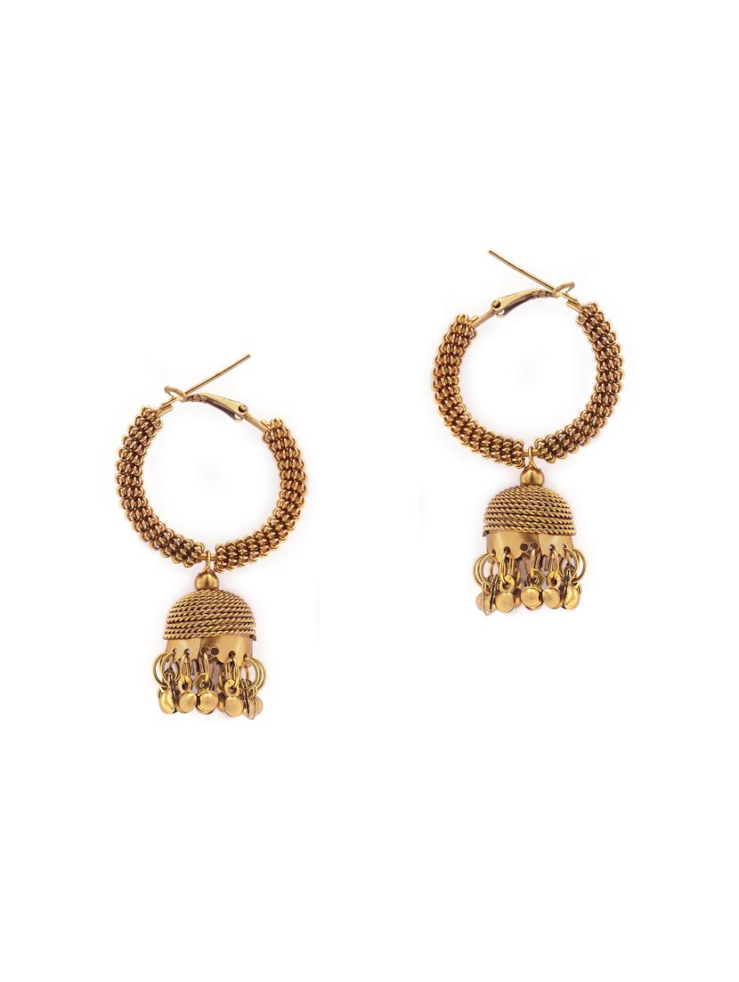 gold tone jhumka - 15730447 - Zoom Image - 1