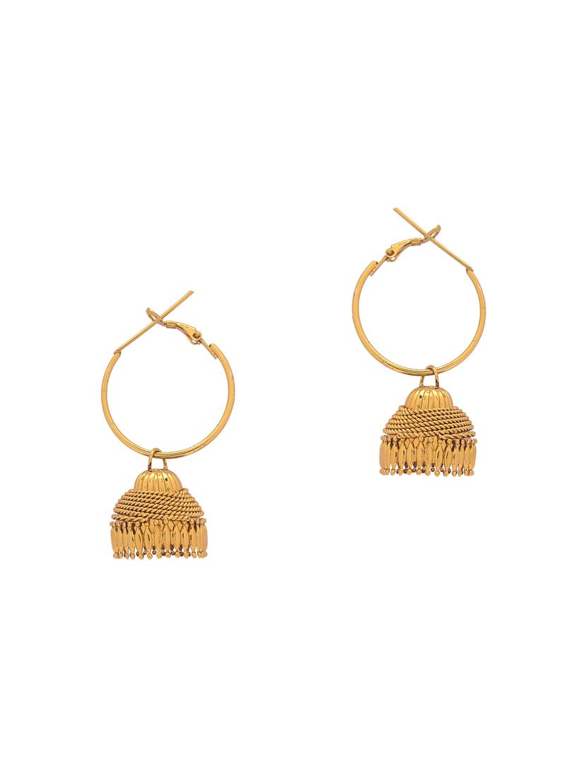 gold tone jhumka - 15730448 - Zoom Image - 1