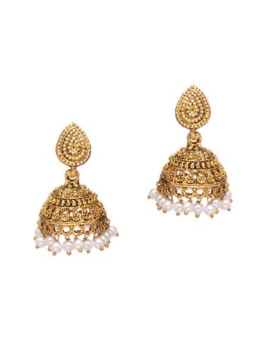 Gold Tone Jhumka - 15730454 - Very Small Image - 1