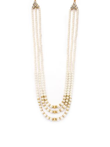 white gold tone pearl inspired necklace - 15730584 - Very Small Image - 1