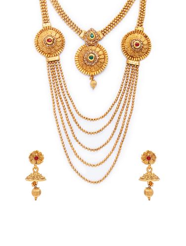 Gold Tone Necklace & Earrings Set - 15730586 - Very Small Image - 1