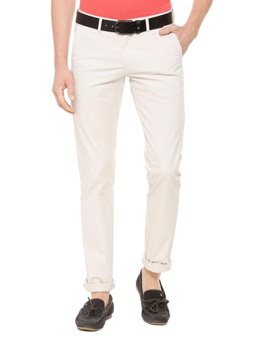 white cotton blend chinos - 15730830 - Standard Image - 1
