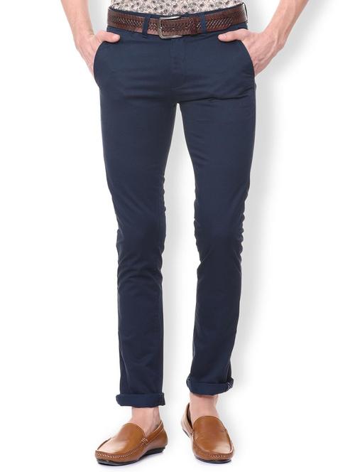 navy blue cotton chinos - 15730832 - Standard Image - 1