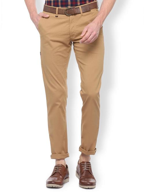 brown cotton blend chinos - 15730838 - Standard Image - 1