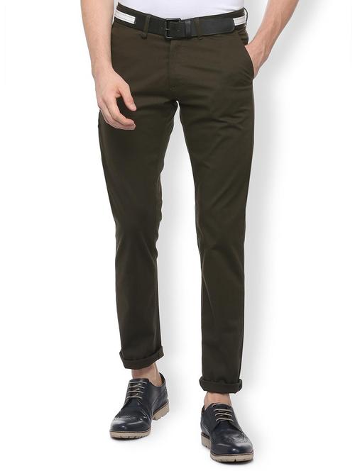 brown cotton blend chinos - 15730839 - Standard Image - 1