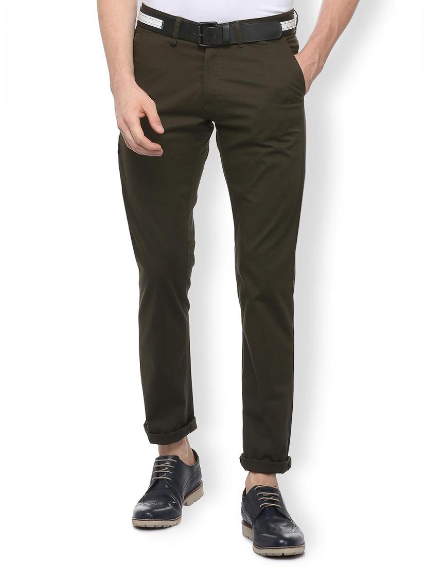 brown cotton blend chinos - 15730839 - Zoom Image - 1