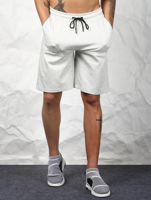 grey cotton blend shorts - 15730850 - Standard Image - 1