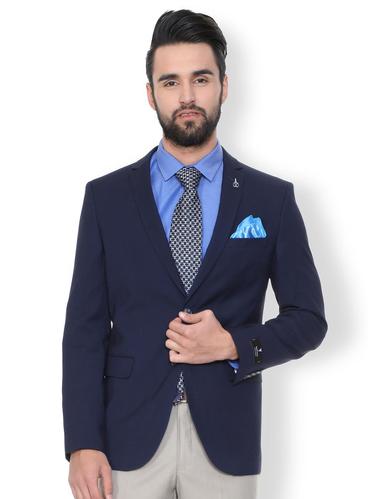 blue polyester single breasted blazer - 15730851 - Very Small Image - 1