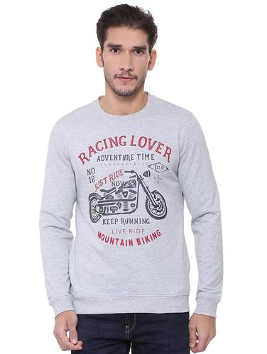 grey polyester chest print sweatshirt - 15730862 - Very Small Image - 1