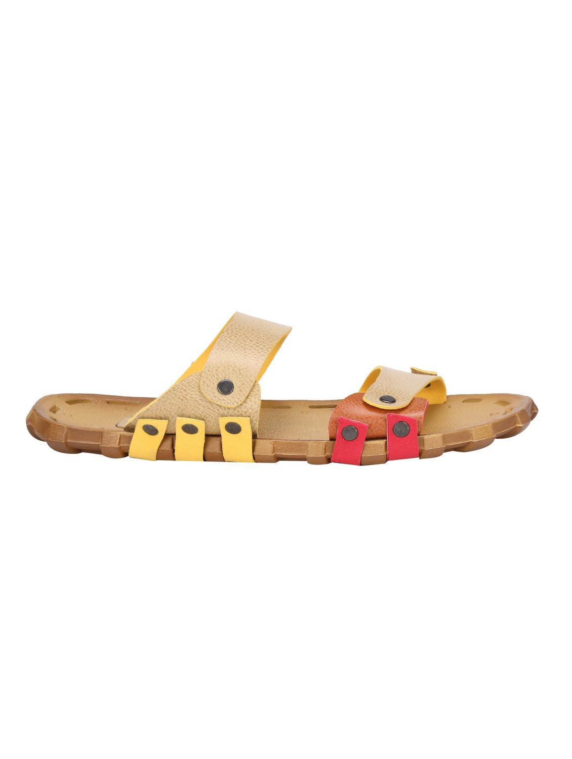 yellow leatherette slip on slippers - 15731142 - Zoom Image - 1