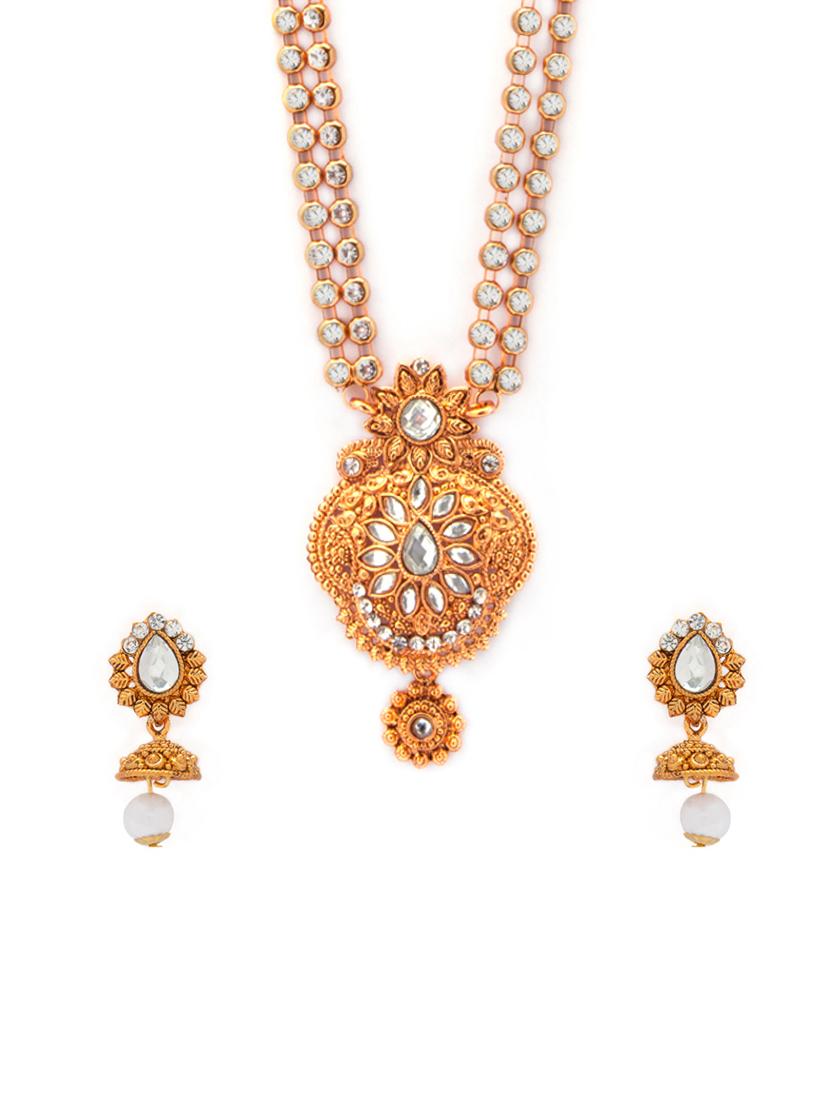 gold metal necklaces and earring - 15731218 - Zoom Image - 1
