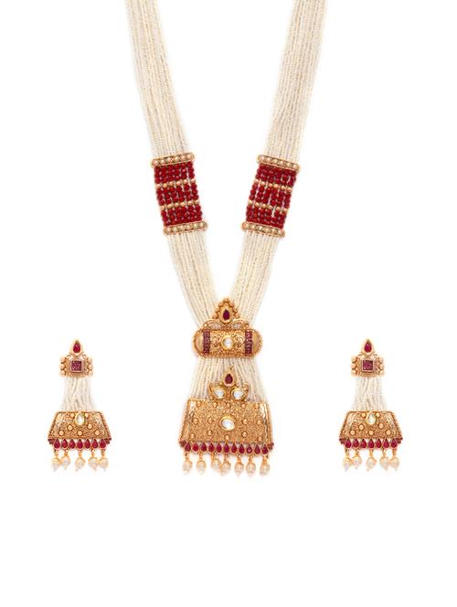 gold metal necklaces and earring - 15731228 - Standard Image - 1