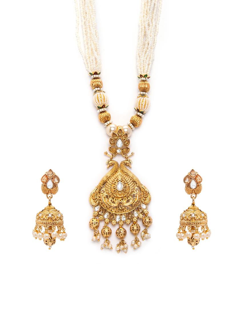 Gold Tone Necklace & Earrings Set - 15731232 - Zoom Image - 1
