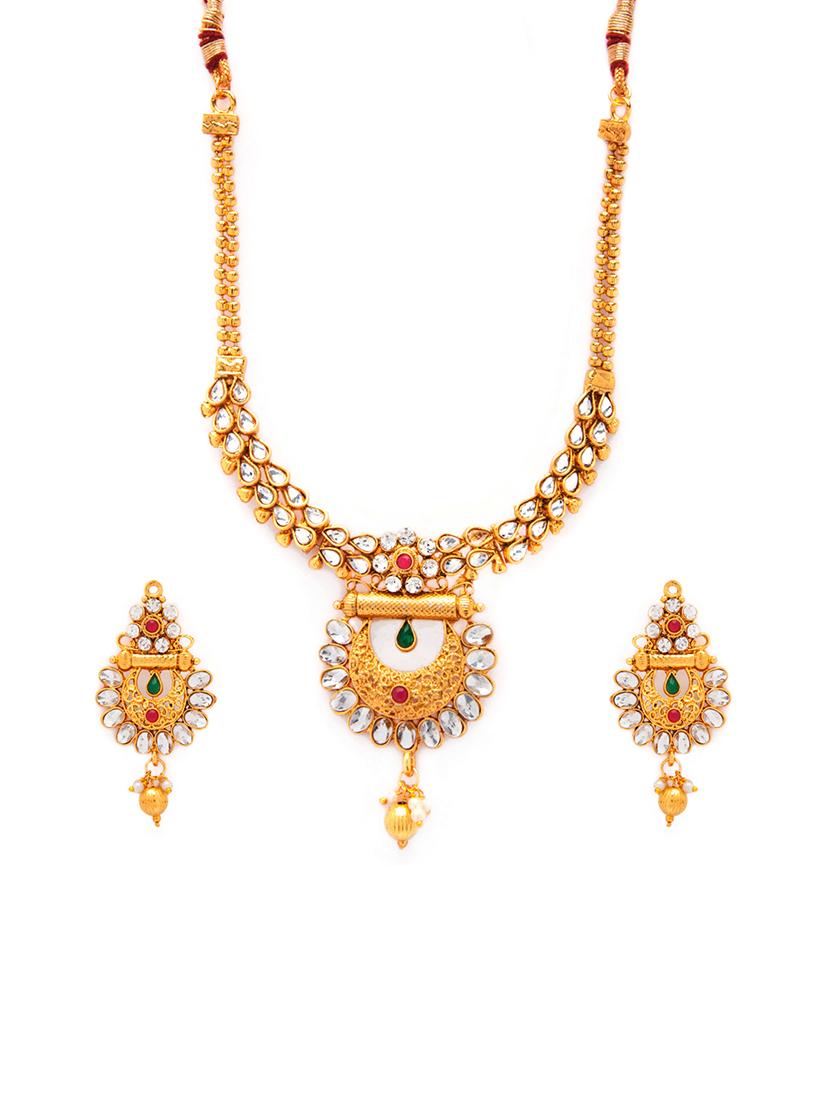 Gold Tone Necklace & Earrings Set - 15731233 - Zoom Image - 1