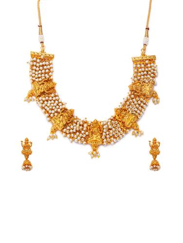 Gold Tone Necklace & Earrings Set - 15731237 - Very Small Image - 1