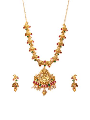 Gold Tone Necklace & Earrings Set - 15731238 - Very Small Image - 1