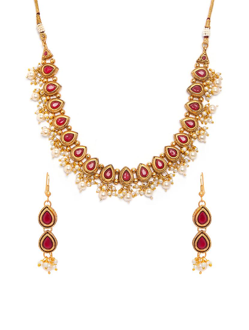 Gold Tone Necklace & Earrings Set - 15731242 - Zoom Image - 1