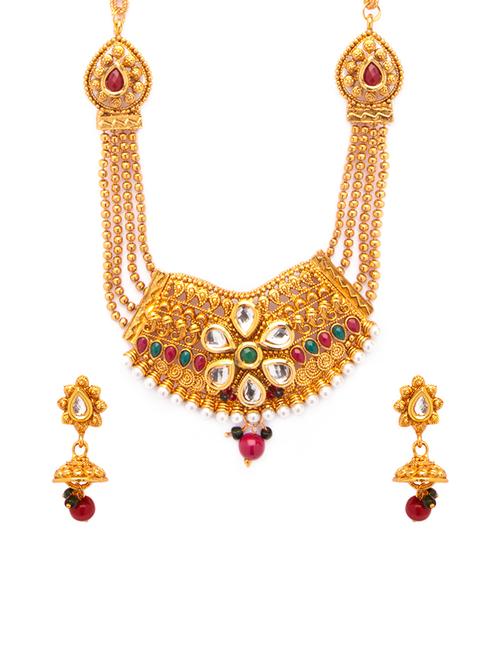 Gold Tone Necklace & Earrings Set - 15731245 - Standard Image - 1