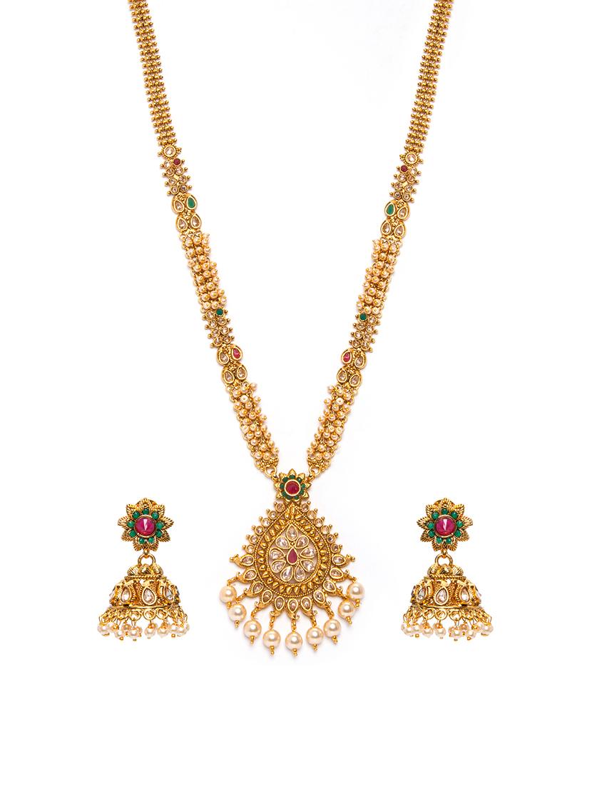 Gold Tone Necklace & Earrings Set - 15731246 - Zoom Image - 1