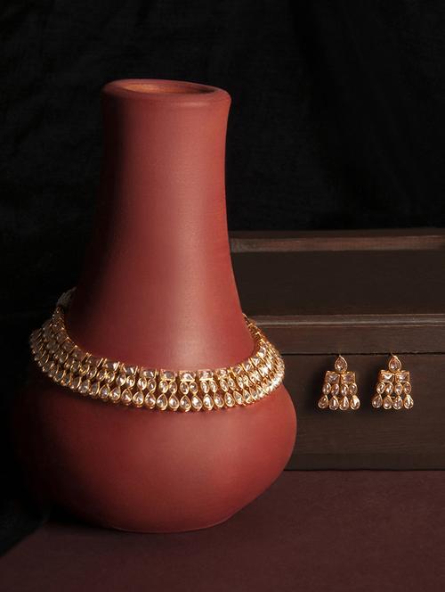 Gold Tone Necklace & Earrings Set - 15731247 - Standard Image - 1