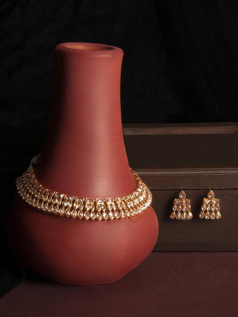 Gold Tone Necklace & Earrings Set - 15731247 - Zoom Image - 1