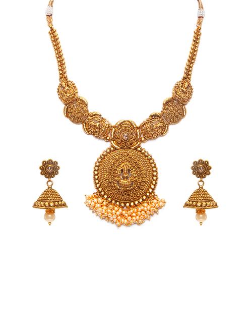 Gold Tone Necklace & Earrings Set - 15731248 - Standard Image - 1