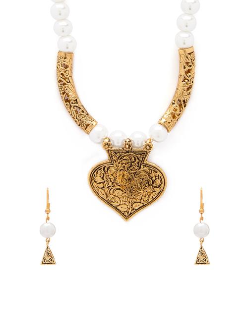 Gold Tone Necklace & Earrings Set - 15731249 - Standard Image - 1
