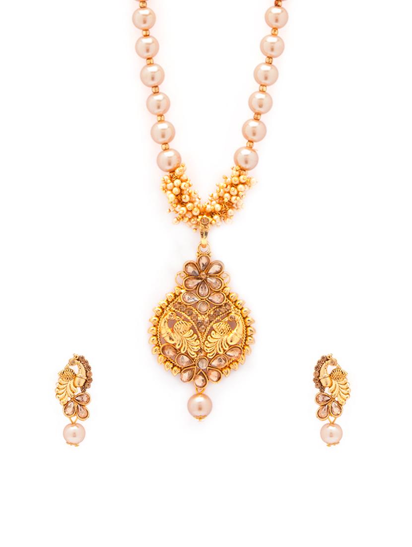 Gold Tone Necklace & Earrings Set - 15731253 - Zoom Image - 1