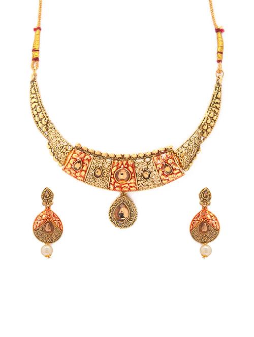 Gold Tone Necklace & Earrings Set - 15731255 - Standard Image - 1