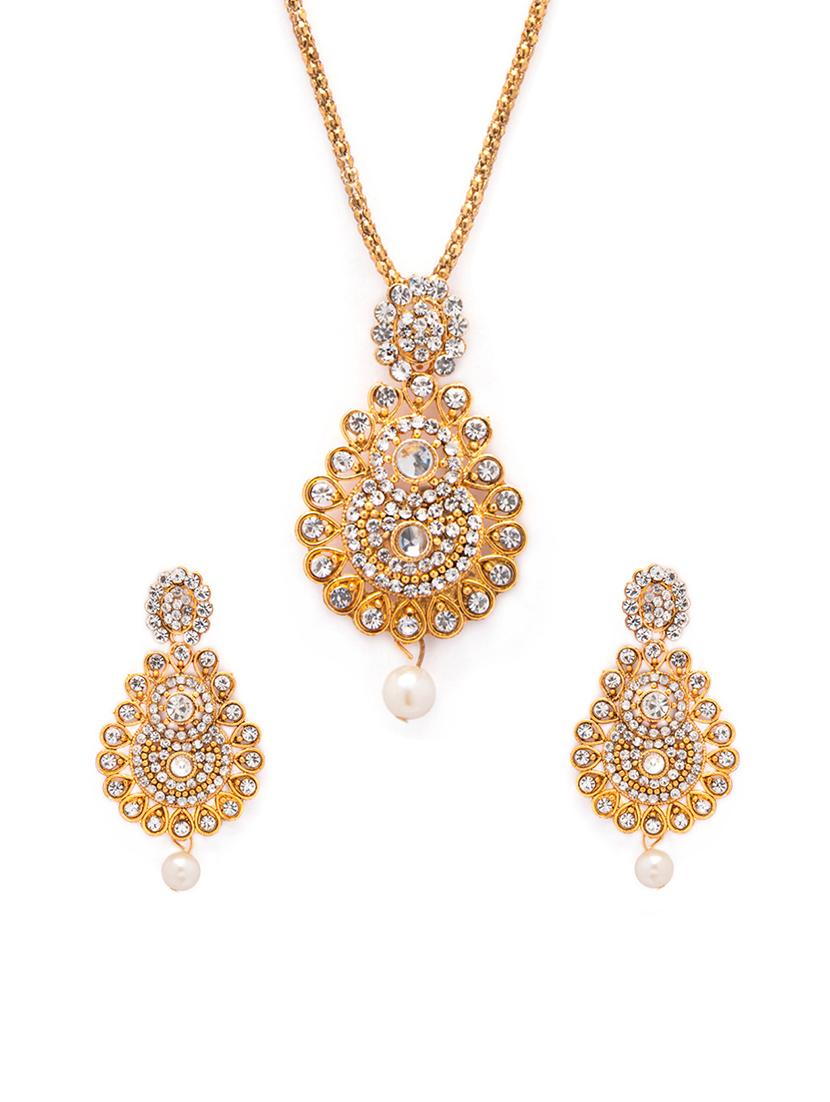 Gold Tone Necklace & Earrings Set - 15731258 - Zoom Image - 1