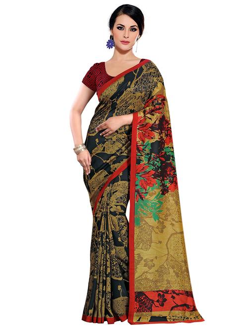 abstract printed bhagalpuri saree with blouse - 15731308 - Standard Image - 1
